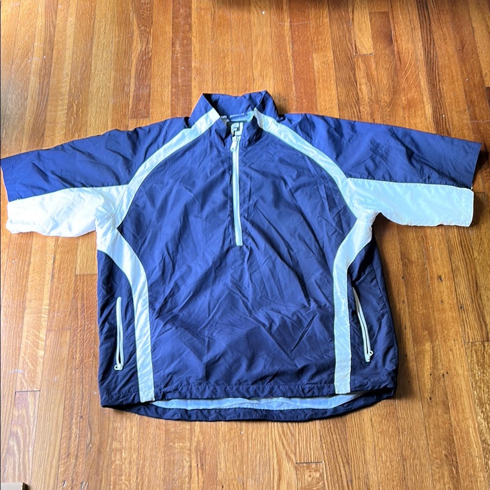 Men's Blue and Gray Windbreaker